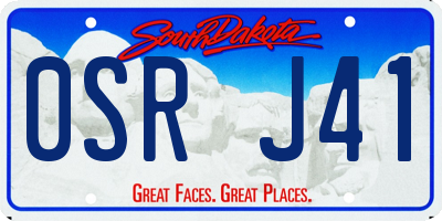 SD license plate 0SRJ41