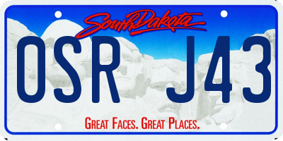 SD license plate 0SRJ43