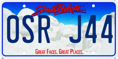 SD license plate 0SRJ44