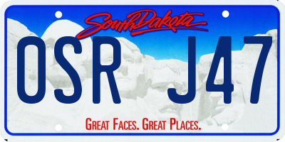 SD license plate 0SRJ47
