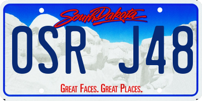 SD license plate 0SRJ48