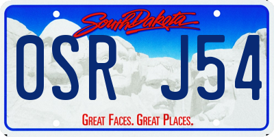 SD license plate 0SRJ54