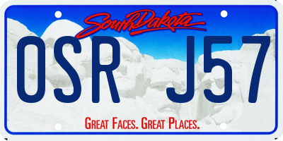 SD license plate 0SRJ57