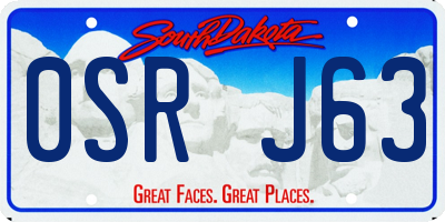 SD license plate 0SRJ63