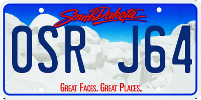 SD license plate 0SRJ64