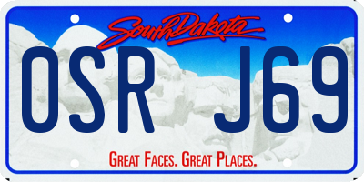 SD license plate 0SRJ69