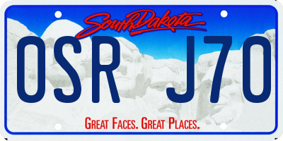 SD license plate 0SRJ70