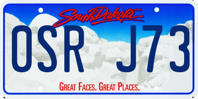 SD license plate 0SRJ73