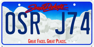 SD license plate 0SRJ74