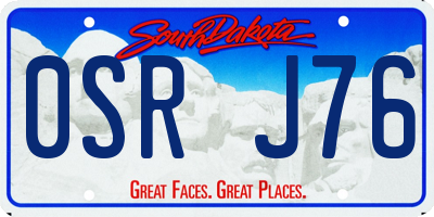 SD license plate 0SRJ76