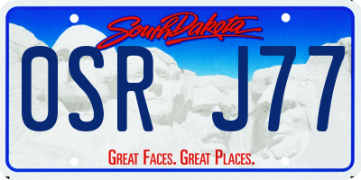 SD license plate 0SRJ77