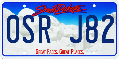 SD license plate 0SRJ82