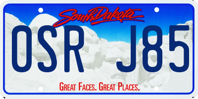 SD license plate 0SRJ85