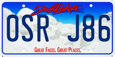 SD license plate 0SRJ86