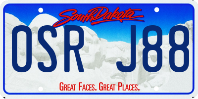 SD license plate 0SRJ88