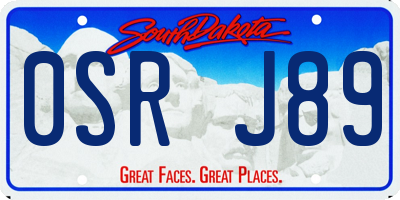 SD license plate 0SRJ89