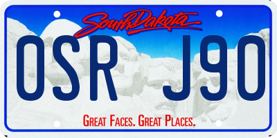 SD license plate 0SRJ90