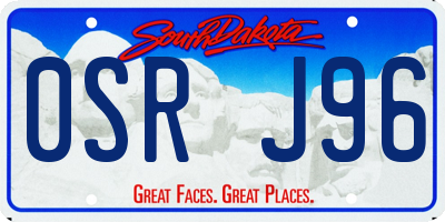 SD license plate 0SRJ96