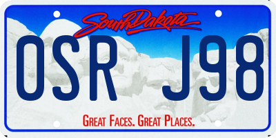 SD license plate 0SRJ98