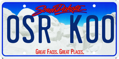 SD license plate 0SRK00