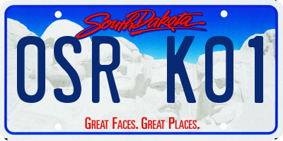 SD license plate 0SRK01