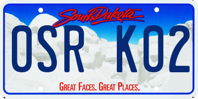 SD license plate 0SRK02