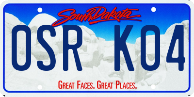 SD license plate 0SRK04