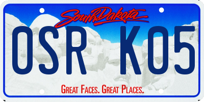 SD license plate 0SRK05