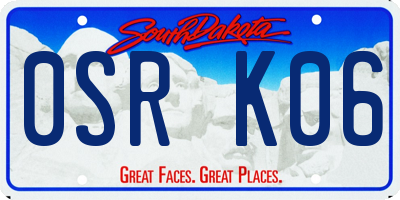 SD license plate 0SRK06