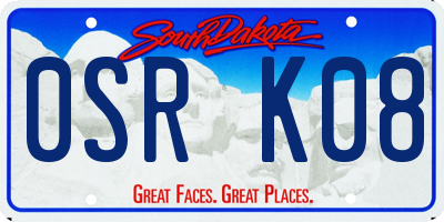 SD license plate 0SRK08