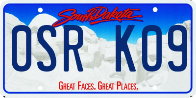 SD license plate 0SRK09