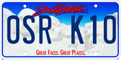 SD license plate 0SRK10