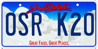 SD license plate 0SRK20