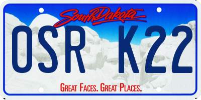 SD license plate 0SRK22