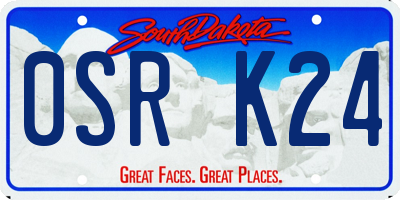 SD license plate 0SRK24