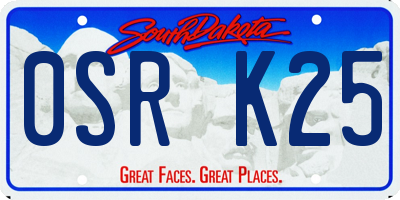 SD license plate 0SRK25