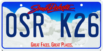 SD license plate 0SRK26