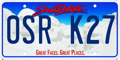 SD license plate 0SRK27