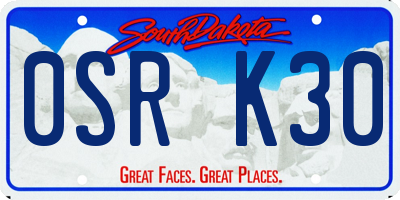 SD license plate 0SRK30