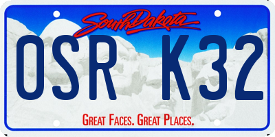 SD license plate 0SRK32
