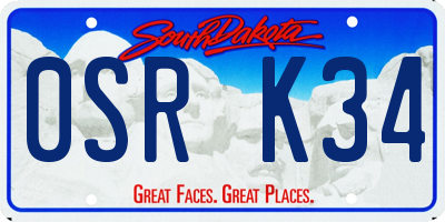 SD license plate 0SRK34