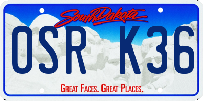 SD license plate 0SRK36