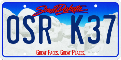 SD license plate 0SRK37