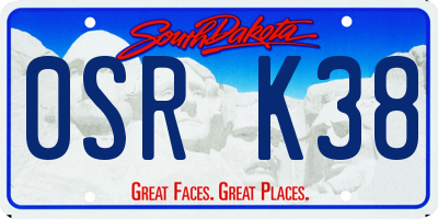 SD license plate 0SRK38