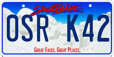 SD license plate 0SRK42