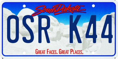 SD license plate 0SRK44