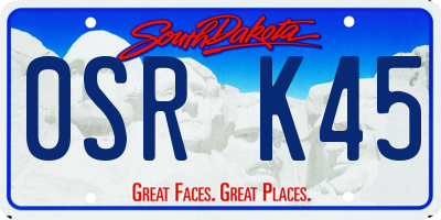 SD license plate 0SRK45