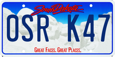 SD license plate 0SRK47