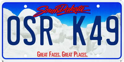 SD license plate 0SRK49