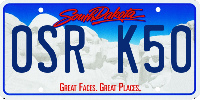 SD license plate 0SRK50
